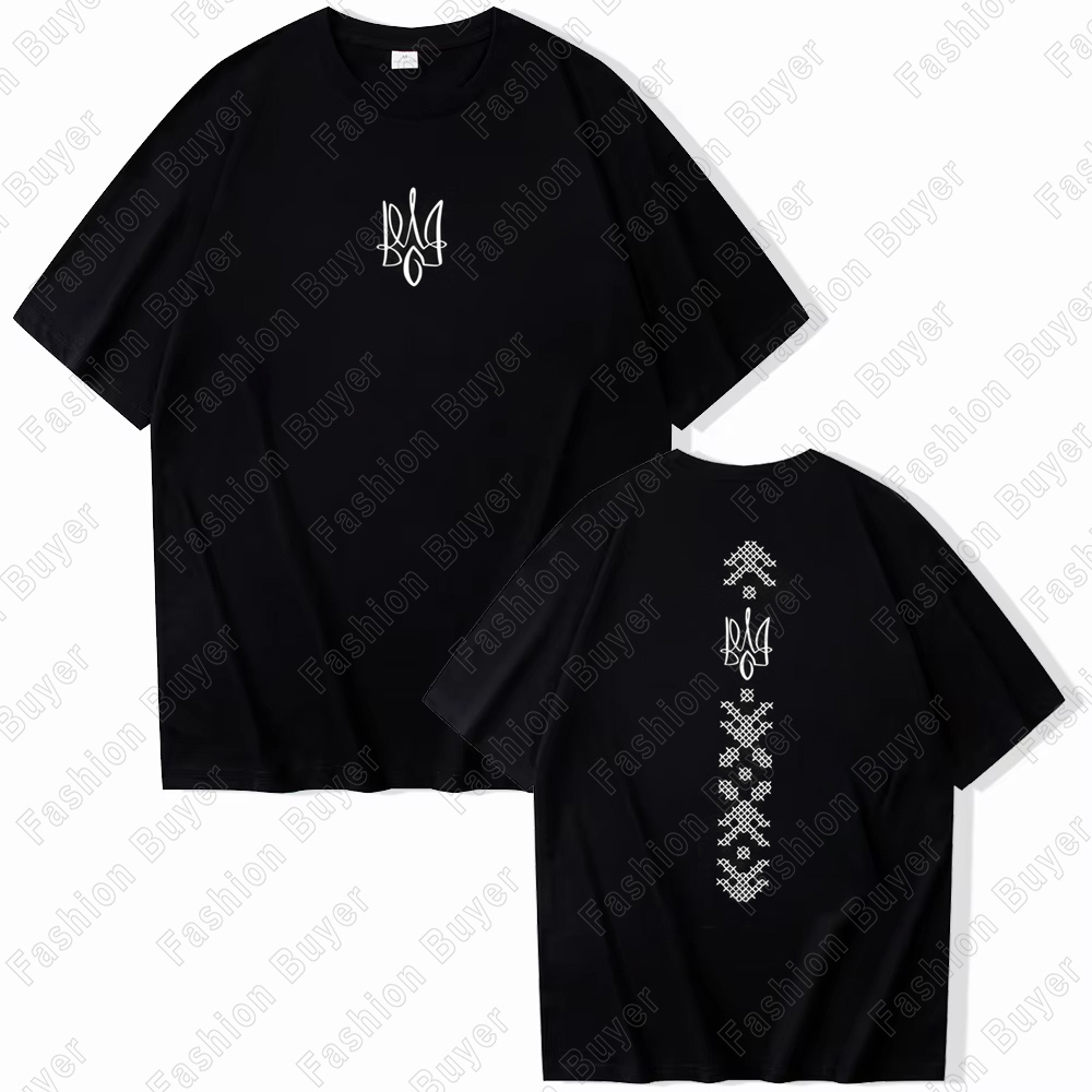 Street Fashion Theme - T-shirt met geometrische print in Oekraïne-stijl,