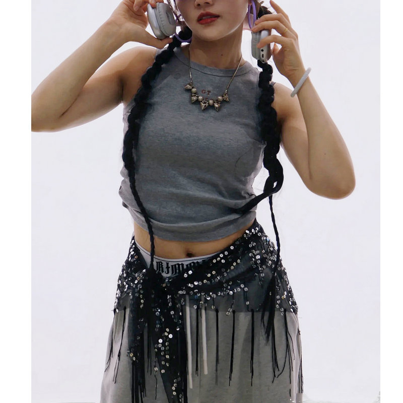 Street Fashion Thailand - Mode Pailletten Buikdansriem Kwastjes Jazzdans Hippe