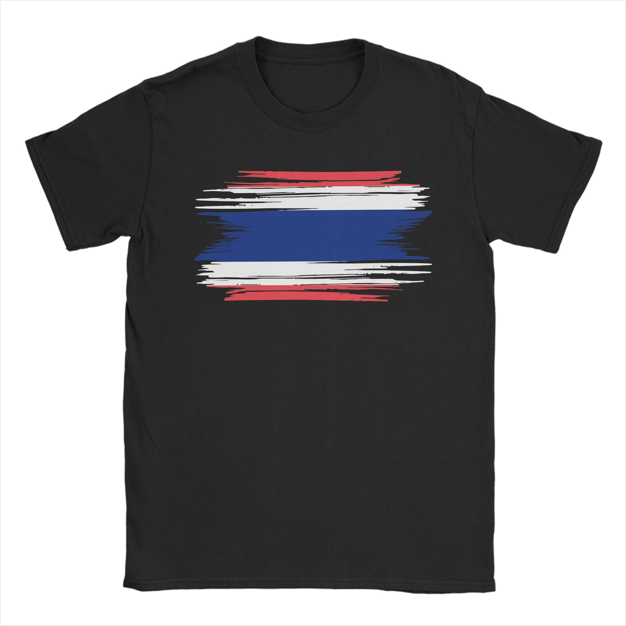Street Fashion Thailand - Verweerde Thailand vlag T-shirt heren streetstyle