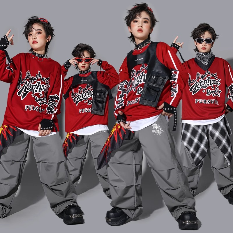 Street Fashion For Boy - Jongens K-pop Sweatshirt Mode Vest Losse