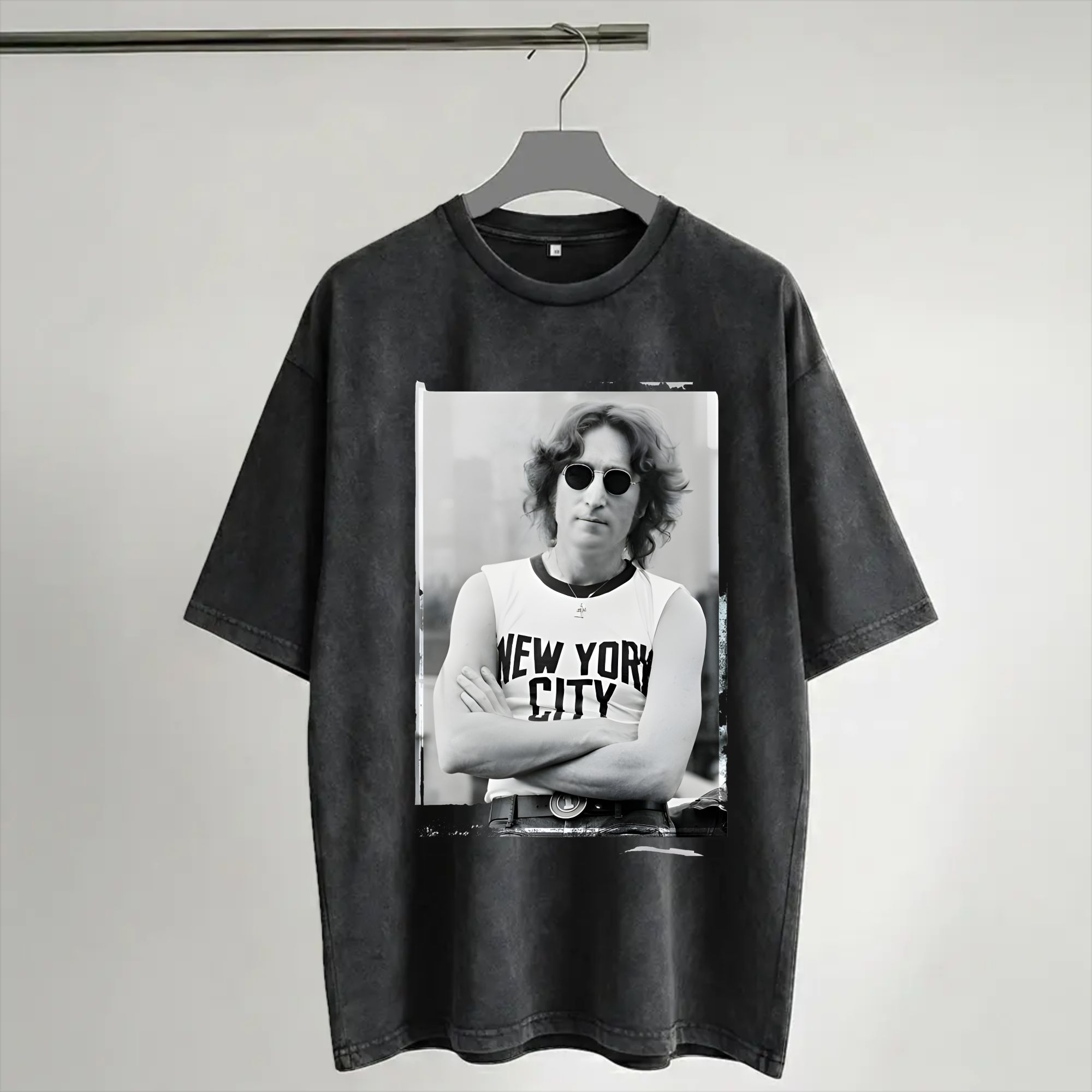 Street Fashion Of New York - Harajuku gewassen shirt John Lennon 1972