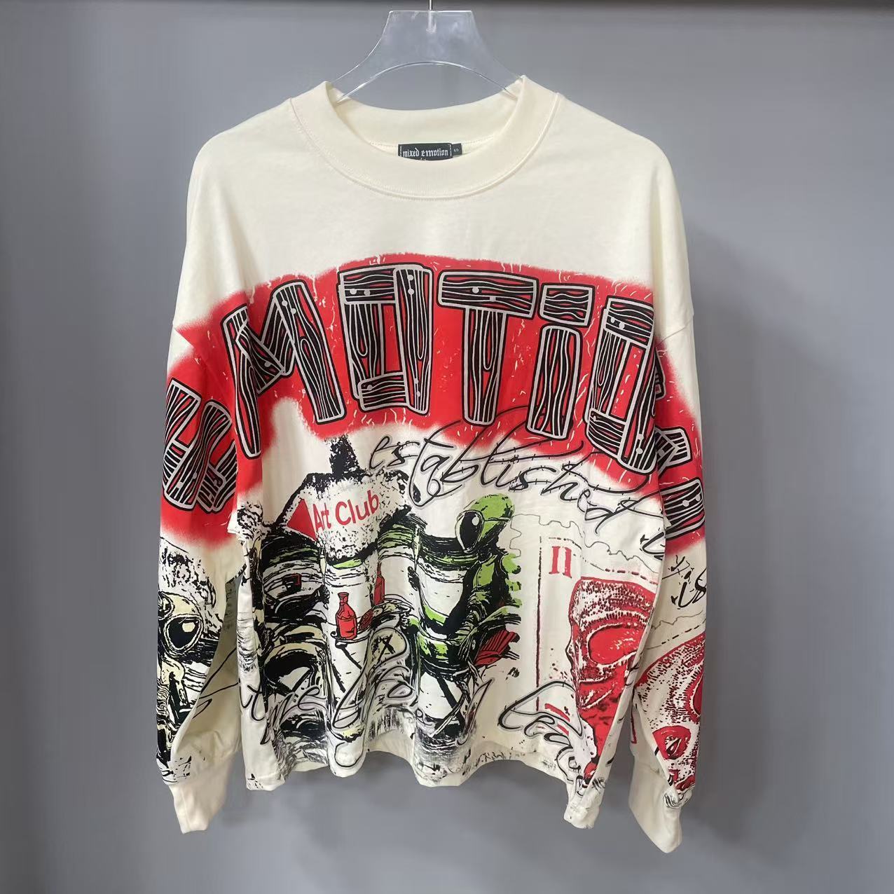 Street Fashion Designer - Hoogwaardig designer MIXED-EMOTION T-shirt met lange