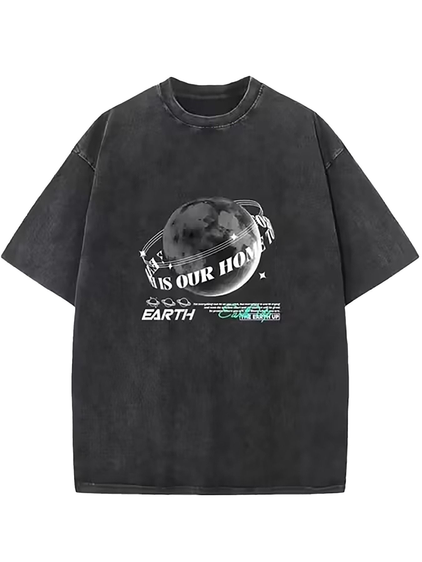 Street Fashion Theme - Loszittende zwarte T-shirt voor heren met