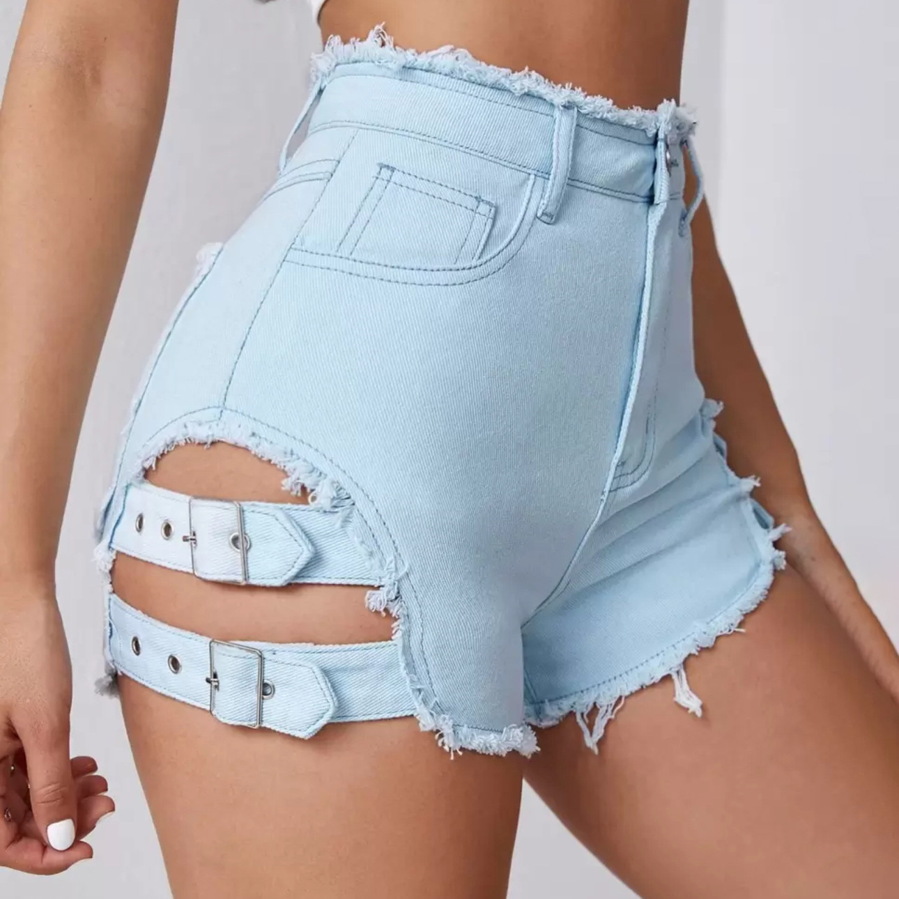 Street Fashion Hot - Dames denim shorts met hoge taille,