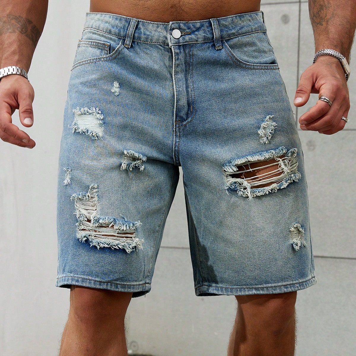 Street Fashion News - Nieuwe Mode Heren Gescheurde Korte Jeans