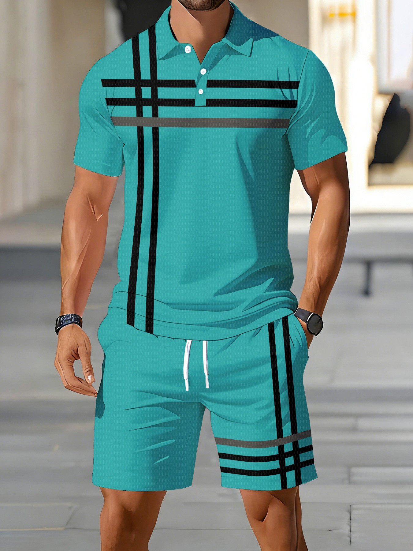 Street Fashion Summer 2026 - Zomer 2026 Amerikaanse heren poloshirtset voor