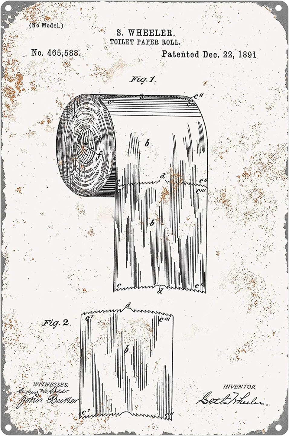 Street Fashion Wallpaper - Vintage blikken metalen bord grappig toiletpapierrol