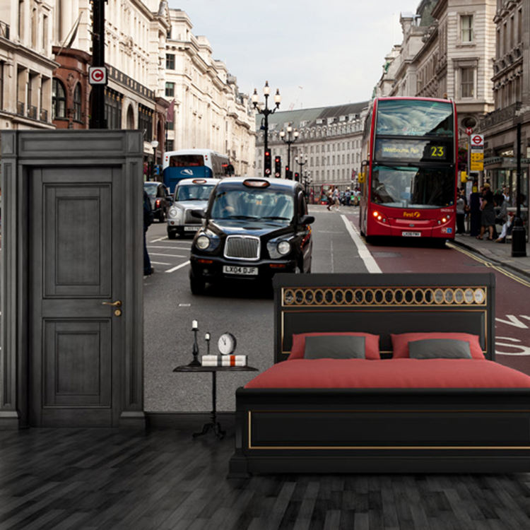 Street Fashion Wallpaper - Aangepaste 3D stad straatbeeld muurschildering Koreaanse