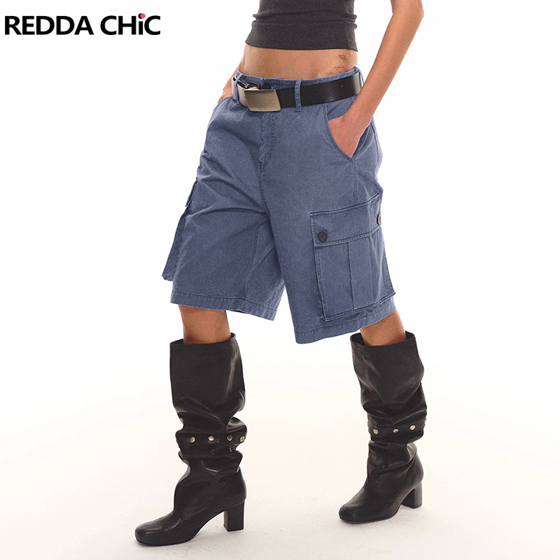 Cargo Pant Wide - REDDACHiC Dames Cargo Jean Shorts Vintage