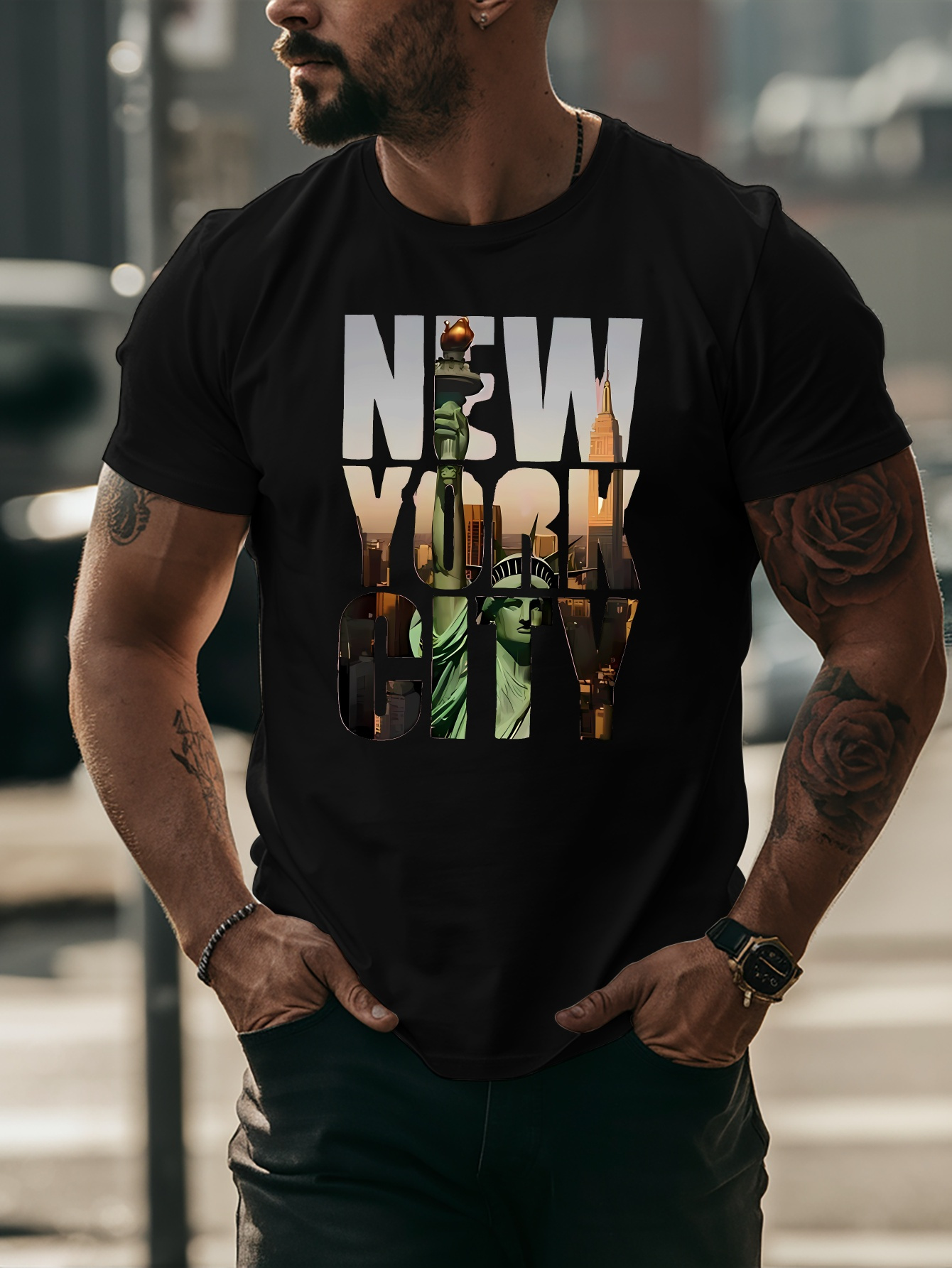 Gele T-shirt voor heren, New Y - Street Fashion Of New York recensie en prijs