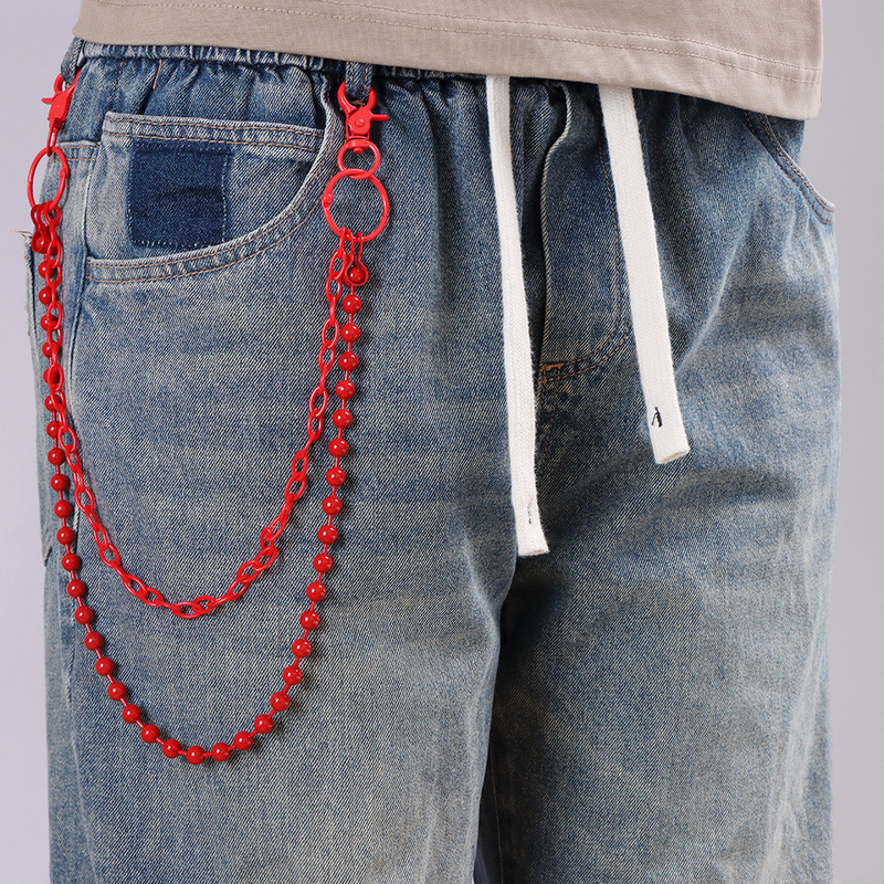 Helderrode kralenbroekketting  - Street Fashion Jewelry recensie en prijs