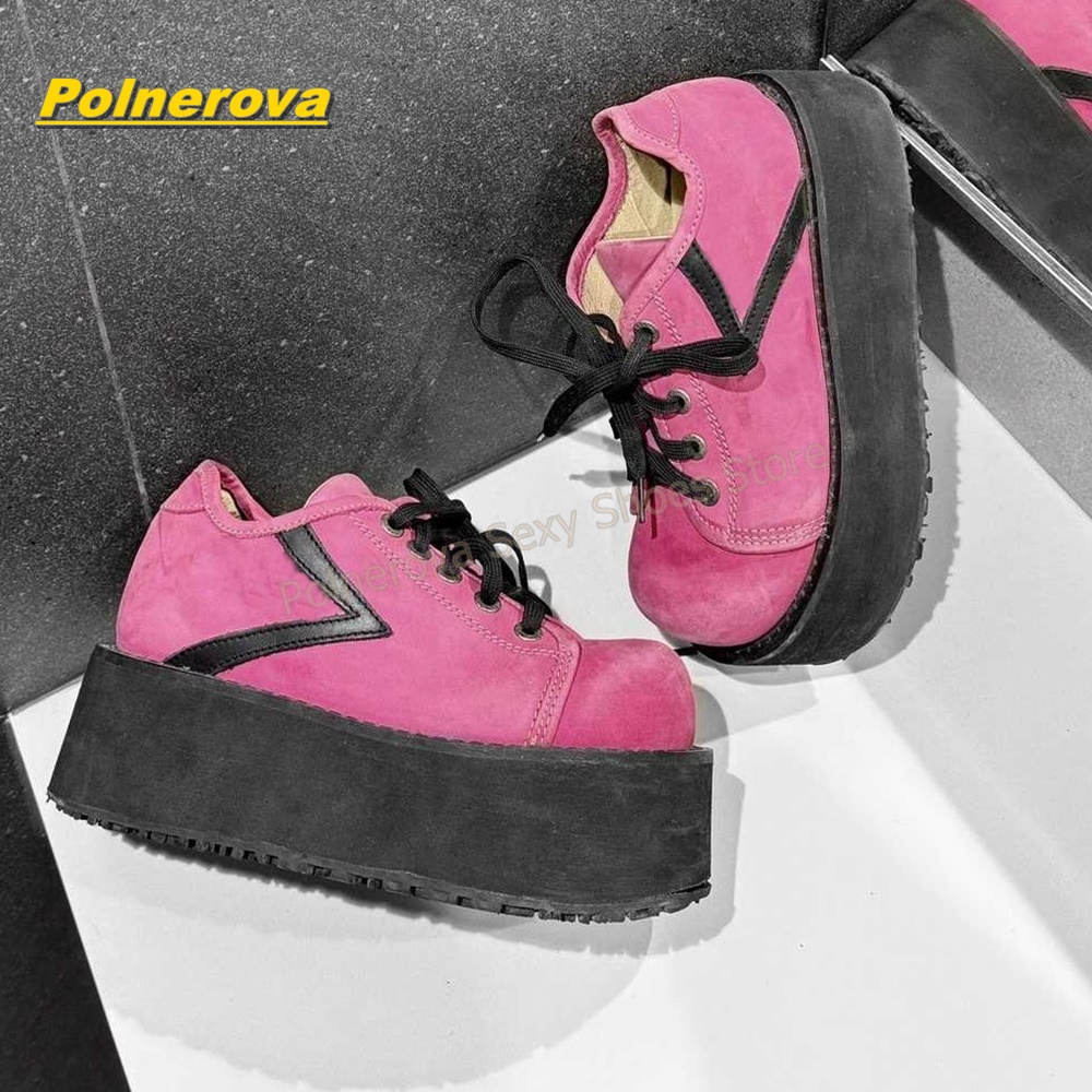 Hot Pink Rainbow Laces Platfor - Street Fashion Hot recensie en prijs